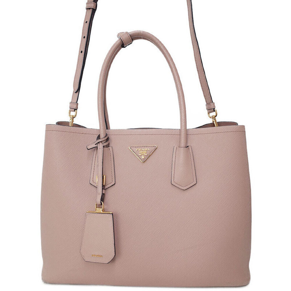 Prada Saffiano Cuir Leather Double 2way Shoulder Bag